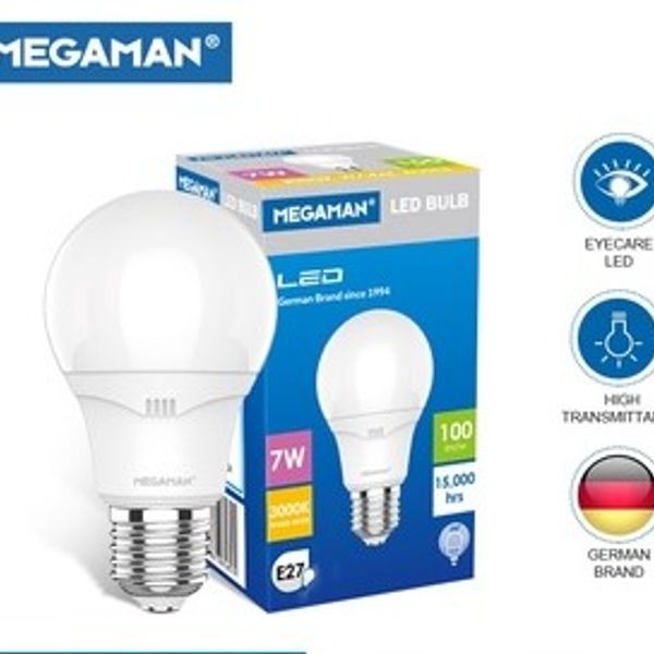 MEGAMAN 7 WATT 6500K 170~240V (1 PACK ISI 4 PCS) - Hiro Electronics